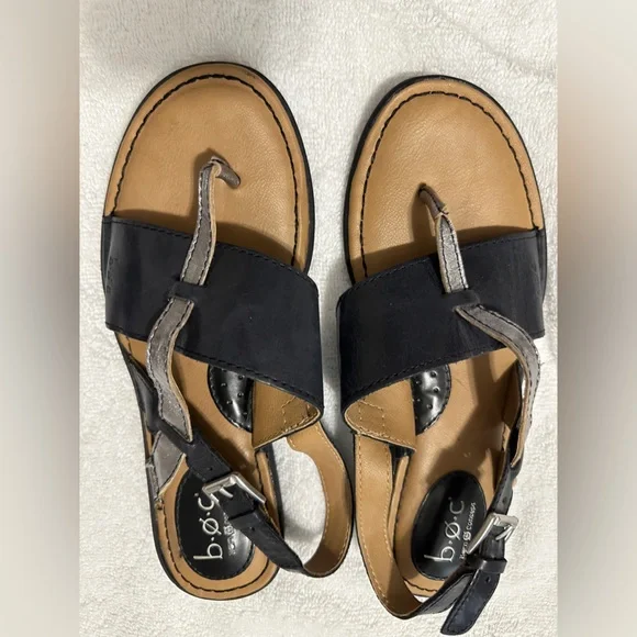 Women’s size 6 Born black leather sandals, excellent condition! - Picture 1 of 7